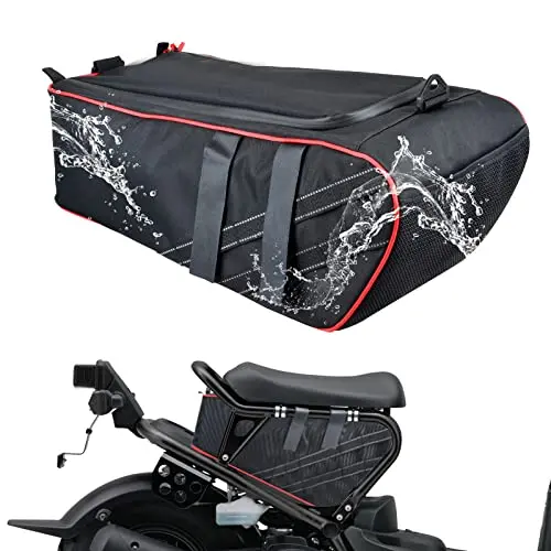 Sresk Ruckus Storage Accessories, Under Seat Storage Bag For Ruckus Aka Zoomer 2010-2022 Scooters Water And Tear Resistant 1680D Nylon With Shoulder Straps Luggage Saddle Bag (Red Piping) 1