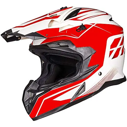 Ilm Adult Atv Motocross Off-Road Street Dirt Bike Full Face Motorcycle Helmet Dot Approved Dual Sports Suits Men Women Model 911(Xl, Red White) 1