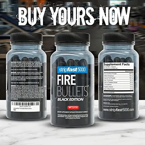Stripfast5000 Fire Bullets Max Strength Black Edition For Women & Men, Keto Friendly, 30 Days Supply 2