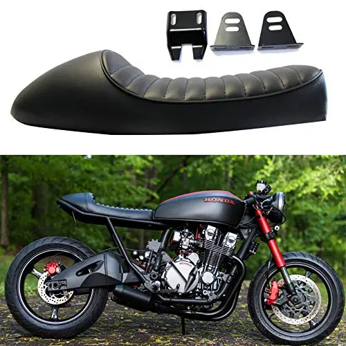 Black Vintage Cafe Racer Hump Seat Retro Saddle For Cb 350 Cb400 Cb500 Cb550 Cb750 1