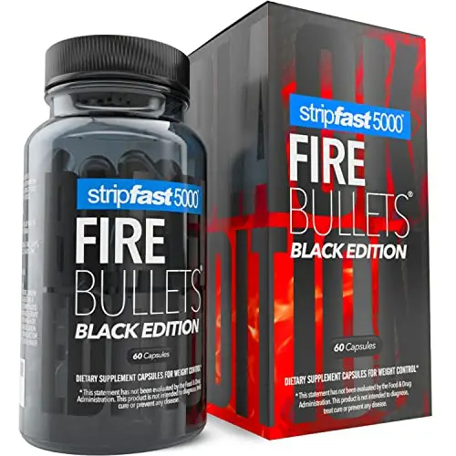 Stripfast5000 Fire Bullets Max Strength Black Edition For Women & Men, Keto Friendly, 30 Days Supply 1
