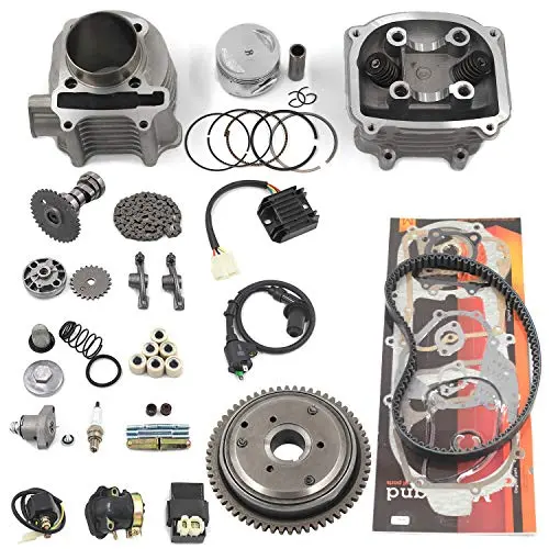Complete Gy6 Cylinder Head Rebuild Kits With Valves, Trkimal 57.4Mm 150Cc Big Bore Upgrade Kits For 4 Stroke 157Qmj Engines Chinese Scooter Moped Parts, Gy6 Engine Parts Sunl Roketa Peace 1