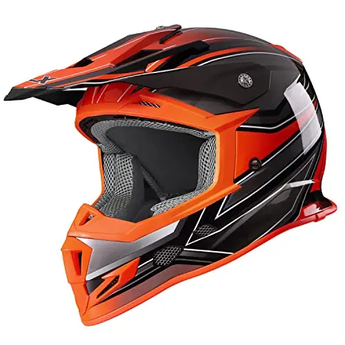 Glx Gx23 Dirt Bike Off-Road Motocross Atv Motorcycle Full Face Helmet For Men Women, Dot Approved (Sear Orange, Large) 1