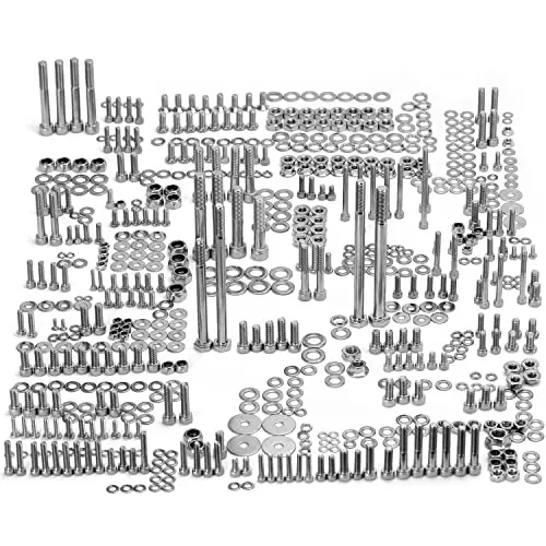Ptnhz 304 Stainless Steel 662 Piece Polished Bolt Screw Kit Fastener Nut Gasket Washer Set Compatible For Yamaha Yfz350 Yfz 350 Banshee Atv 1