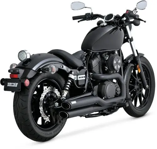 Vance & Hines Twin Slash Staggered Exhaust Black 48531 1