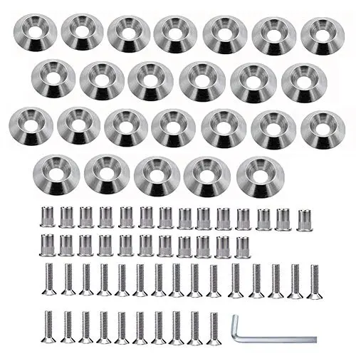 Stetion Stainless Steel 25 Pcs Fender Bumper Washer Bolt M5x20mm Cnc Finishing Washer Engine Bay Dress Up Fastener Kit Flares Widebody Kit Installation Hardware 1