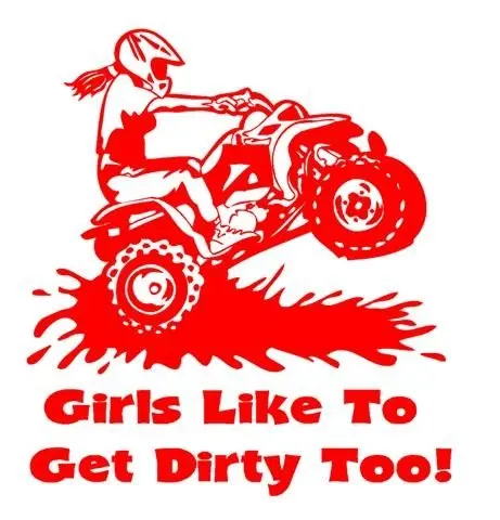 Girls Like To Get Dirty Too Atv Decal Sticker - Peel And Stick Sticker Graphic - - Auto, Wall, Laptop, Cell, Truck Sticker For Windows, Cars, Trucks 1