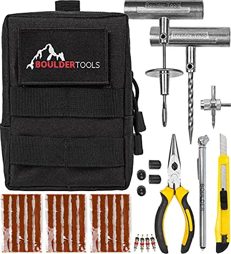 Boulder Tools - Compact Tire Repair Kit With Molle Storage Pouch. Heavy Duty Universal Tire Plug Kit, Easily Stores Inside Your Utv, Atv, Truck, Motorcycle, Overlanding Gear Or Rv 2