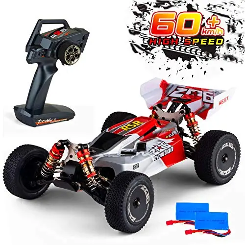 Remote Control Car,60+ Kmh 1:14 Scale Wltoys 144001 Fast Rc Cars For Adults Kids,4Wd Off Road Buggy Racing Car With 2 Batteries Gifts For Boys (Red) 1