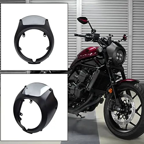 Midimttop Motorcycle Fron Mask Visor Headlight Fairing Front Cowl Fork Mount Windshield Wind Deflector Compatible With Ho-Nda Rebel 1100 Cmx1100 Cmx 1100 Accessories 2021-2022 1
