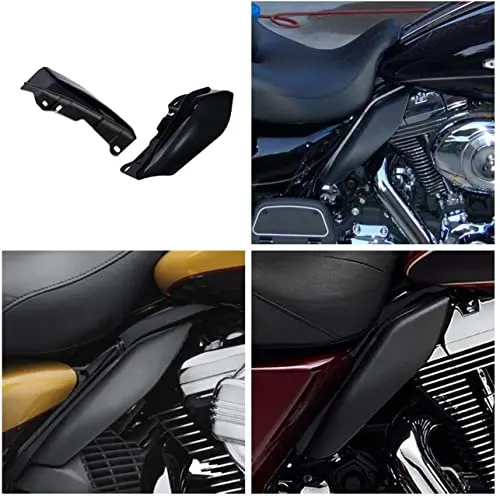 Black Mid Frame Air Heat Deflectors Trim Left Right Set Compatible For Harley Touring And Trike Models 2009-2016 (Black) 2