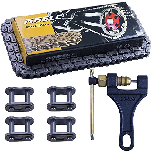 Mrelc 428H Motorcycle Chain+ Chain Breaker,118-Links Heavy Duty Drive Chain 1