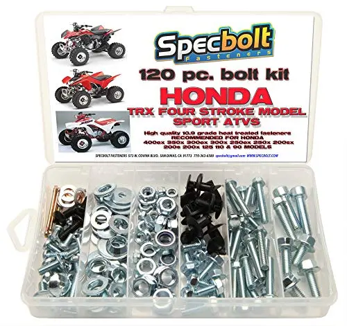120Pc Specbolt Bolt Kit For Maintenance & Restoration Fits: Honda 400Ex 250Ex Oem Spec Fasteners Quad Trx400ex Trx250x Aslo Great For Atc & Trx 350X 300Ex 300X 250Ex 250X 200Sx 200S 200X & Trx90 1