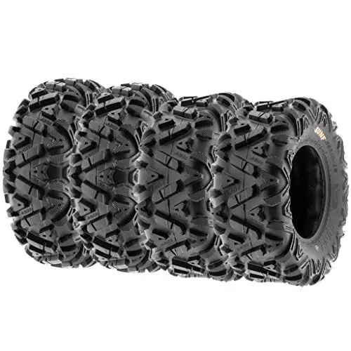 Set Of 4 Sunf Power.I Atv Utv All-Terrain Tires 25X8-12 Front & 25X10-12 Rear, 6 Pr, Tubeless A033 1