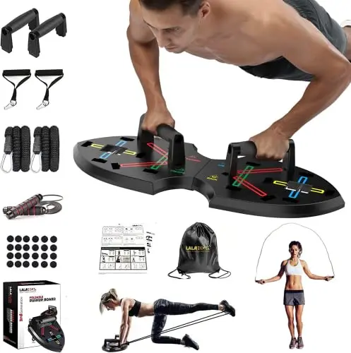 Lalahigh Push Up Board, Upgraded 15 In 1 Push Up Bar, Premium Abs Pushup Stands W/ Drawstring Bag, Professional Pushup System For Chest, Tricep, Back, & Abs Workout, Portable Home Strength Training Equipment 1