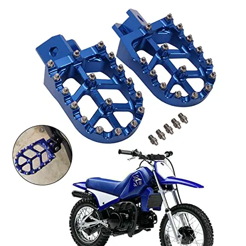 Anxin Motorcycle Foot Pegs Footpeg Pedals Footrest For Pw50 1981-2021 Pw80 1983-2006 Pit Dirt Bike Blue 1