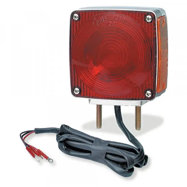 Red/Amber Two-Stud Chrome Light With Pigtail | Grote 55340 1