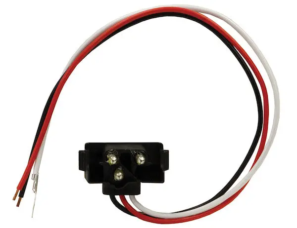 Dot Light Plug 3-Pin Right Angle Male With Stripped Power And #10 Ring On Ground | Buyers Products 5620350 1