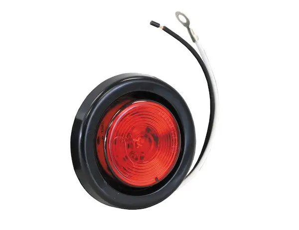 2 Inch Red Round Marker/Clearance Light Kit With 1 Led (Pl-10 Connection, Includes Grommet And Plug) | Buyers Products 5622101 1