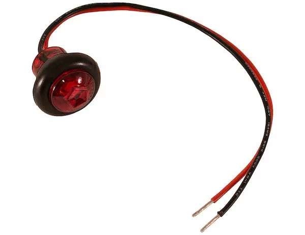 .75 Inch Round Marker Clearance Lights - 1 Led Red With Stripped Leads | Buyers Products 5623414 1