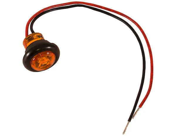 .75 Inch Round Marker Clearance Lights - 1 Amber Led With Stripped Leads | Buyers Products 5623424 1