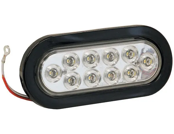 6 Inch Clear Oval Backup Light Kit With 10 Leds (Pl-2 Connection, Includes Grommet And Plug) | Buyers Products 5626310 1