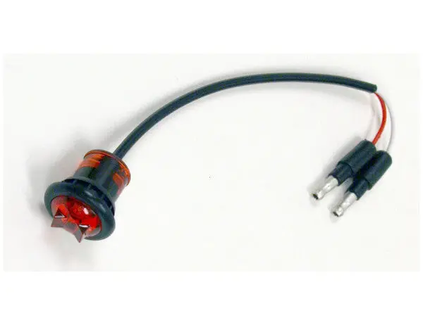 .75 Inch Round Marker Clearance Lights - 1 Led Red With Male Bullets | Buyers Products 5627511 1