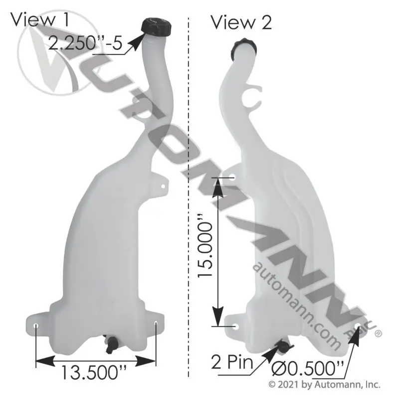 Washer Fluid Reservoir Freightliner | 575.1015 Automann 1