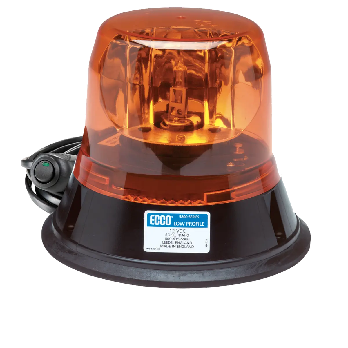 Low Profile Amber Rotating Led Beacon Light, Magnet Mount | Ecco 5813A-Mg 1