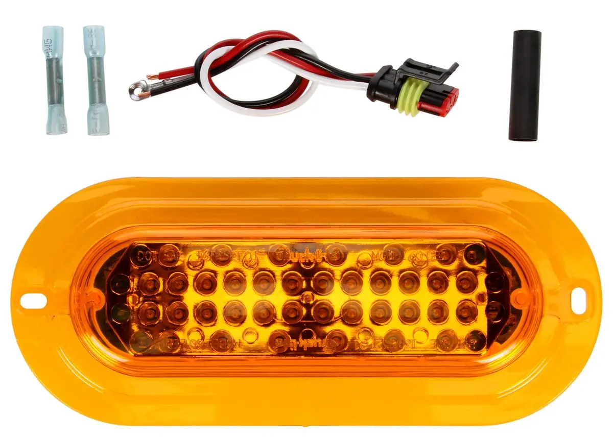 Super 60 6" Yellow Led Oval Strobe Lamp, Fit 'N Forget | Truck-Lite 60124Y 1