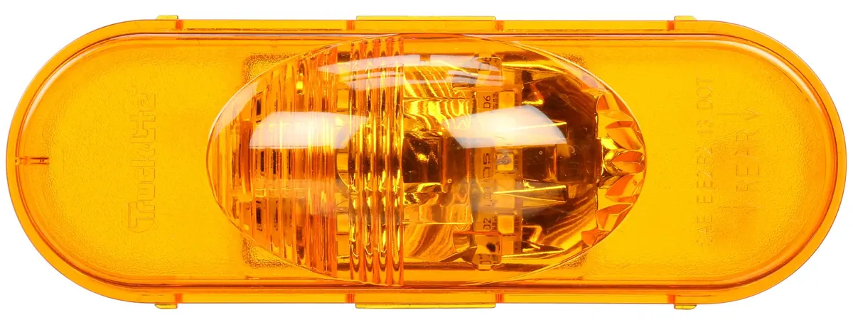 60 Series Yellow Led Rectangular Side Turn Signal, Fit 'N Forget S.S. & Grommet Mount | Truck-Lite 60421Y 1