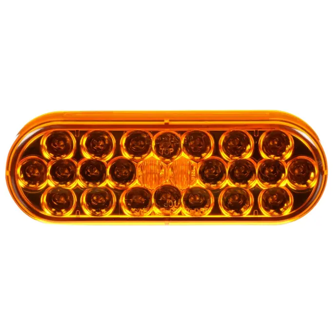Signal-Stat Yellow Led 2"X6" Oval Front/Park/Turn Light, Pl-2 & Grommet Mount | Truck-Lite 6050A 1