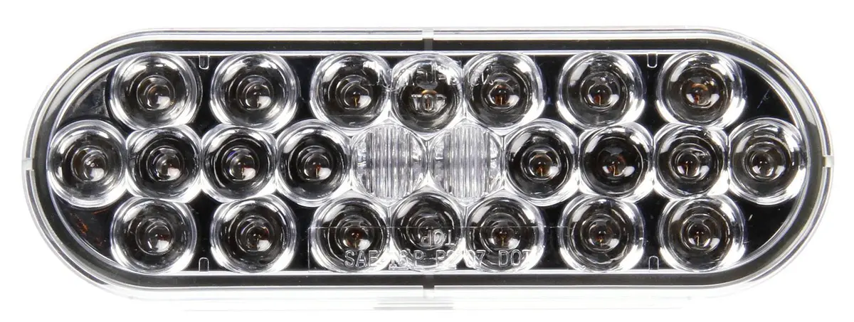 Signal-Stat Clear/Yellow Led 6" Oval Front/Park/Turn Light, Pl-3 Connection | Truck-Lite 6051A 1