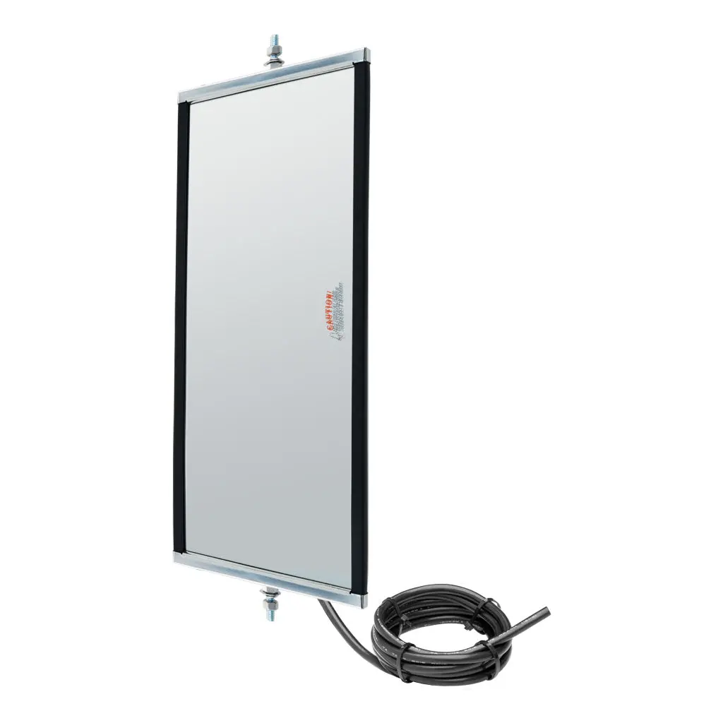 7" X 16" Stainless Angle-Back Heated & Lighted West Coast Mirror Head | Retrac 610316 1