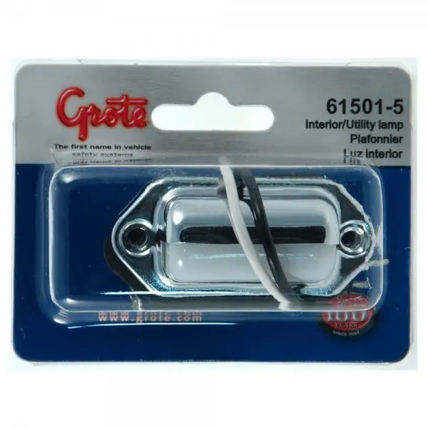Interior Chrome Plated Clear Utility Light, Blunt Cut | Grote 61501-5 1