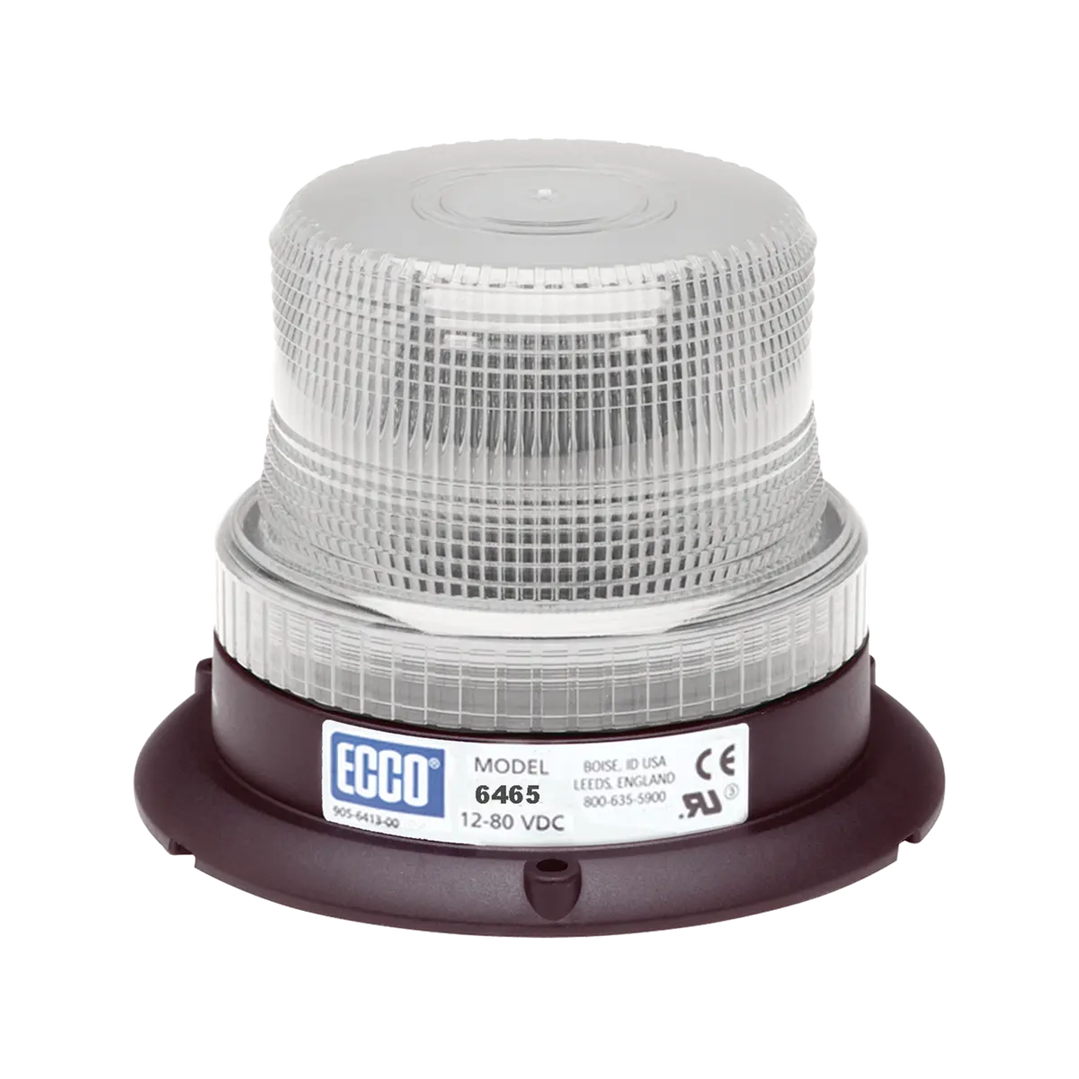 Industrial Led Clear Beacon Strobe Warning Light, 3 Bolt Mount | Ecco 6465C 1