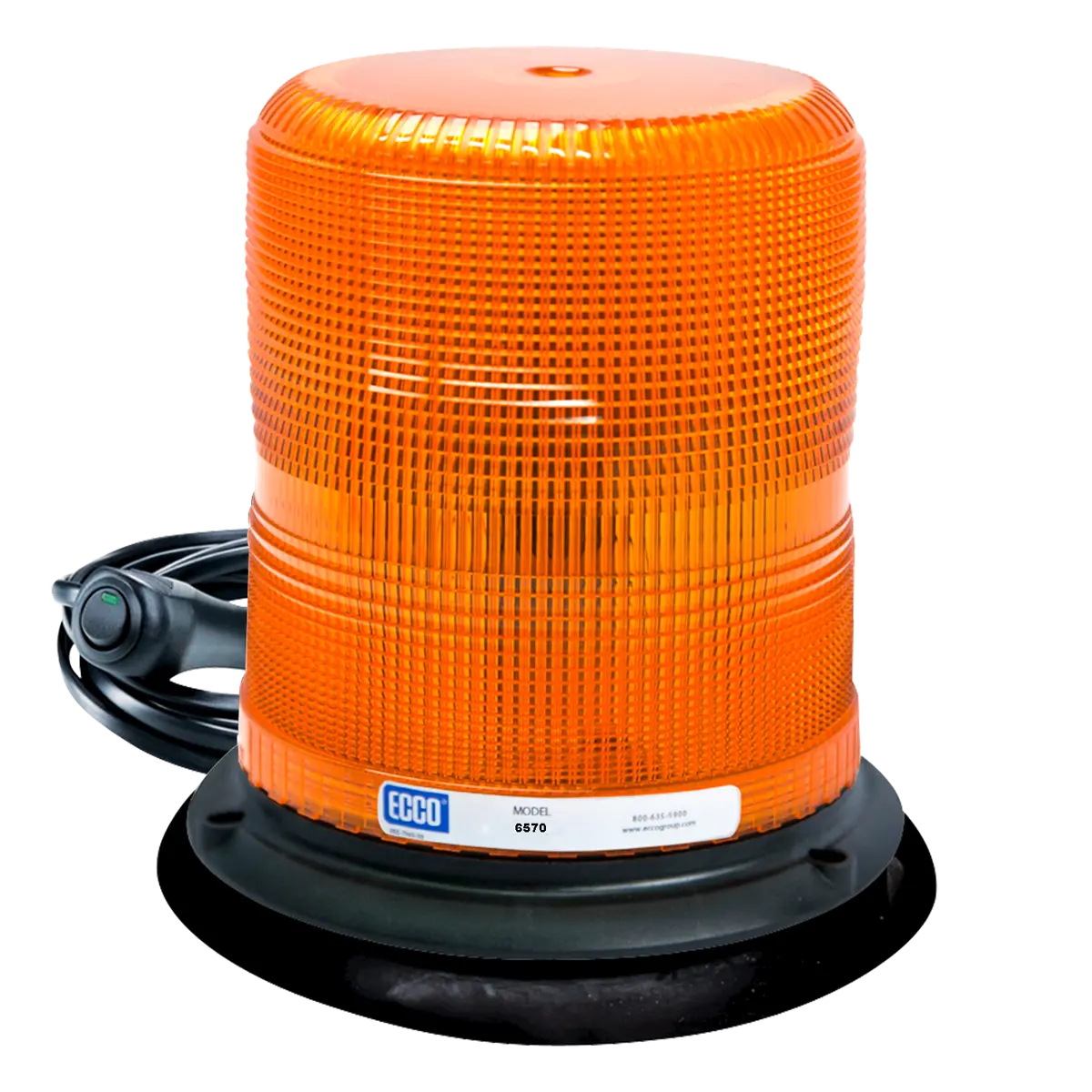 Medium Profile Amber Beacon Strobe Warning Light, Vacuum | Ecco 6570A-Vm 1
