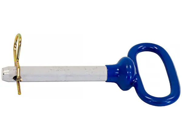 Blue Poly-Coated Handle On Steel Hitch Pin - 5/8 X 4 Inch Usable Length | Buyers Products 66107 1