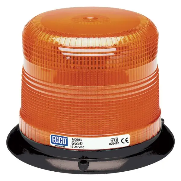 Low Profile Amber Beacon Strobe Warning Light, 3 Bolt Mount | Ecco 6650A 1