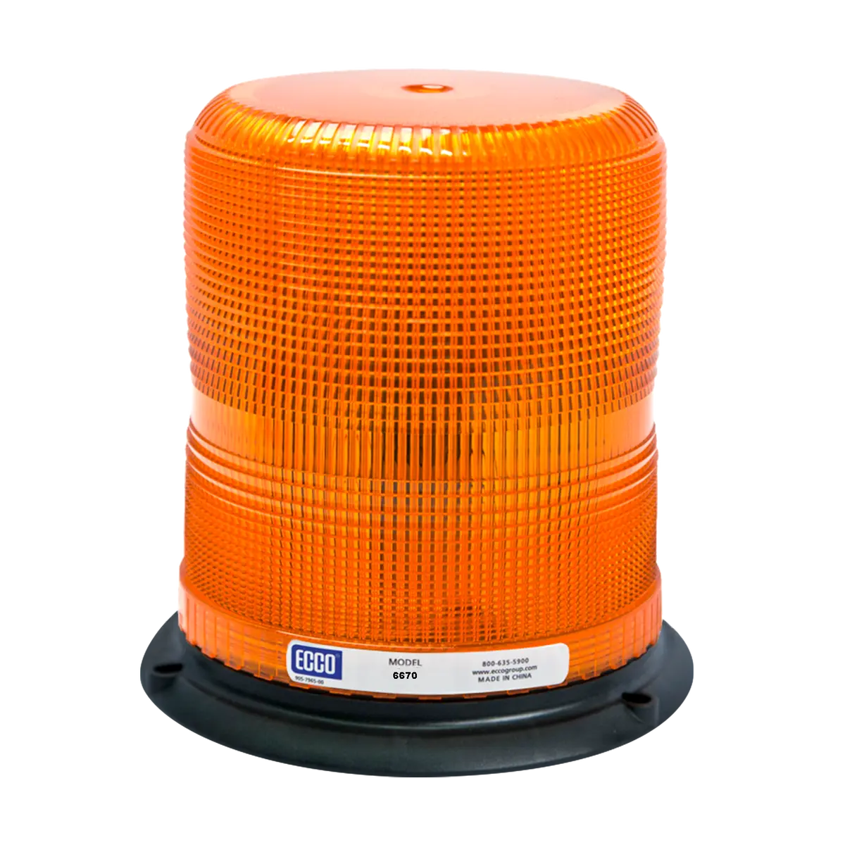 Medium Profile Amber Beacon Strobe Warning Light, 3 Bolt Mount | Ecco 6670A 1