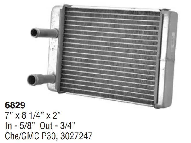 Chevrolet/Gmc P30 Heater Core | 6829 Mei 1