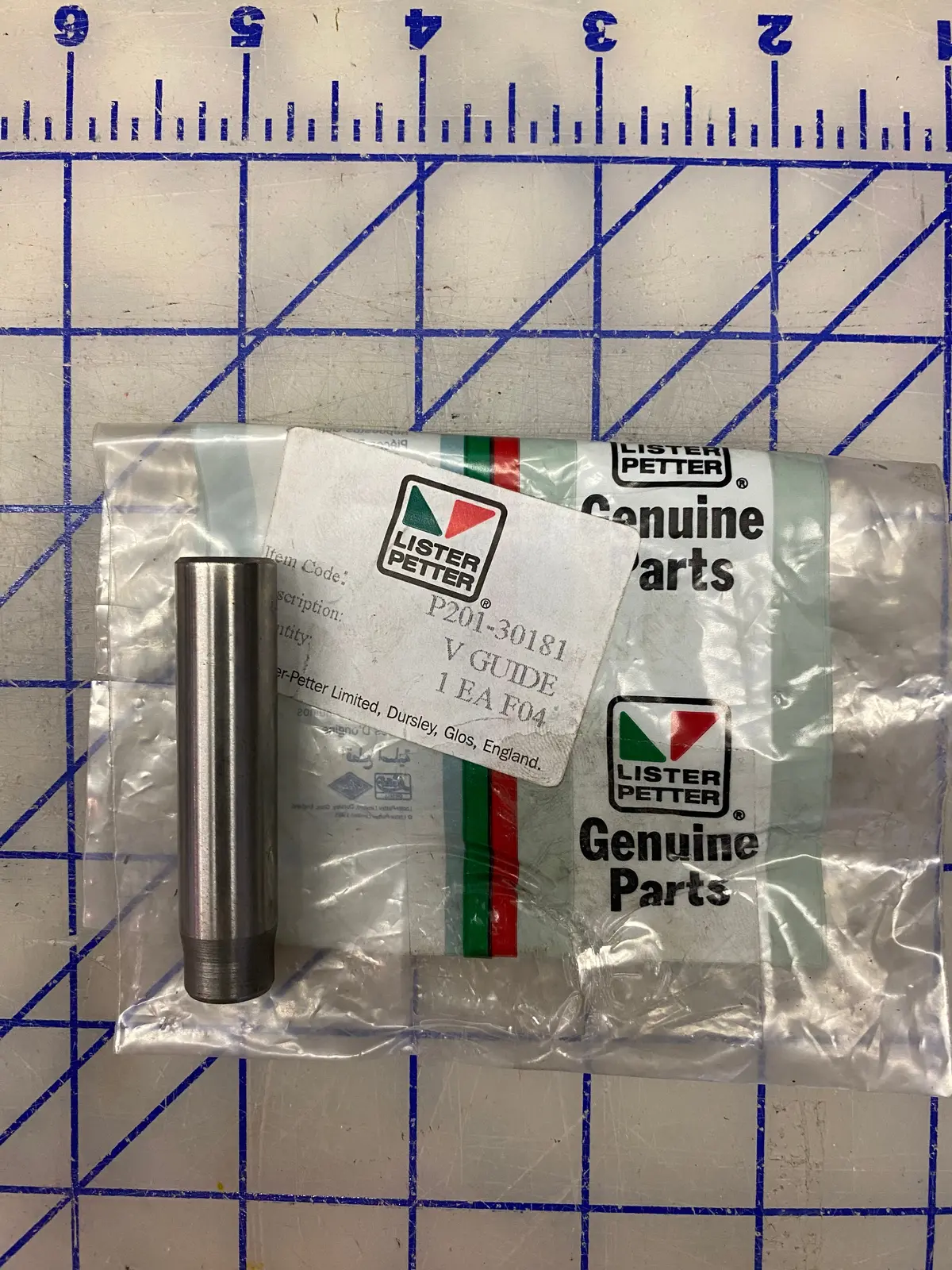 201-30181 Intake Valve Guide, Used On The Lister Petter Ts And Tr Series Engines. 1