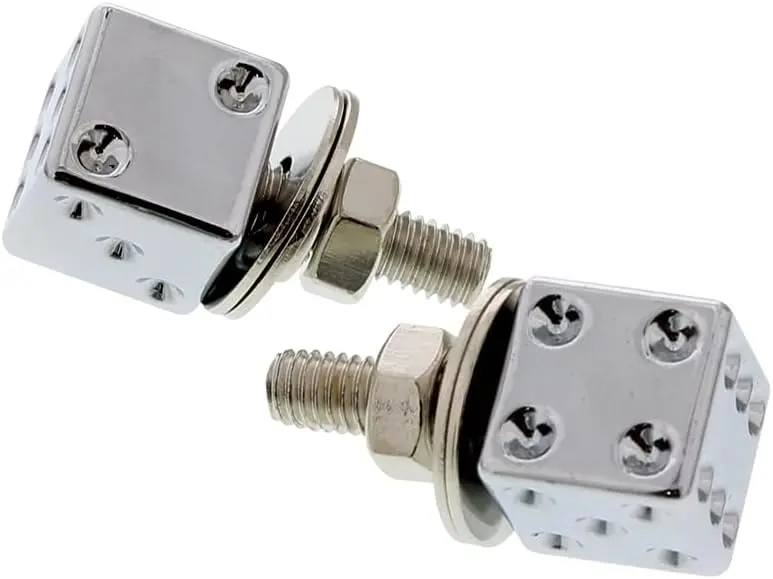 Chrome Dice License Plate Fastener (2-Pack) | 70070 United Pacific 1
