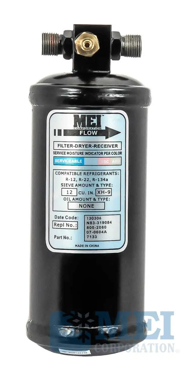 8.25" Steel A/C Receiver Drier For Freightliner, 3" Diameter | Mei/Air Source 7133 1