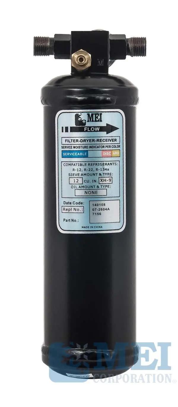 10" Steel A/C Reciever Drier For Multi Fit Applications, 2.75" Diameter | Mei/Air Source7157 1
