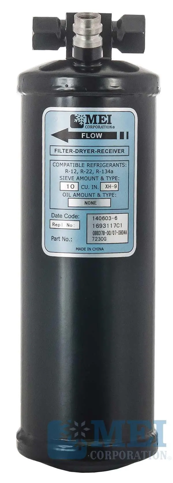 10" A/C Receiver Drier For Navistar Trucks, 3" Diameter | Mei/Air Source 7230 1