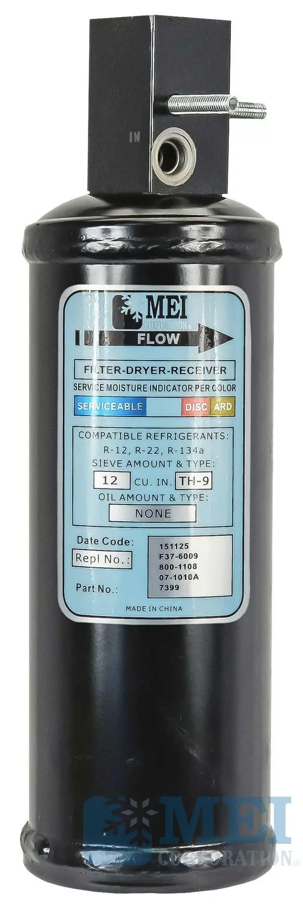11" Steel A/C Receiver Driver For Kenworth, 3" Diameter | Mei/Air Source 7399 1