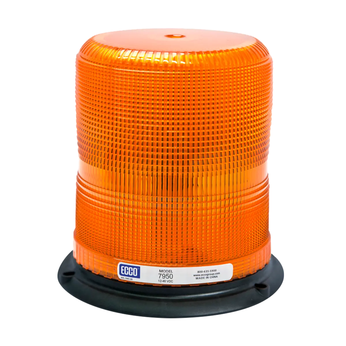 7" Amber Beacon Strobe Warning Light 3 Bolt Mount, 11 Flash Patterns | Ecco 7950A 1