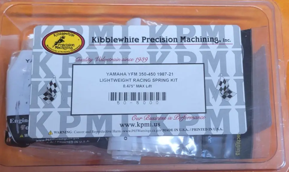 Kibblewhite Titanium 0.475" Valve Spring Kit 80-8000 For 1987-2004 Yamaha Warrior 350 2
