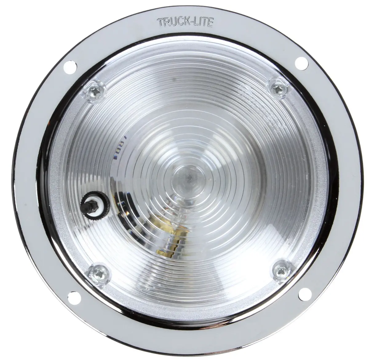 80 Series Clear Incandescent 5" Round Dome Light, Hardwired & Chrome Bracket Mount | Truck-Lite 80350 1